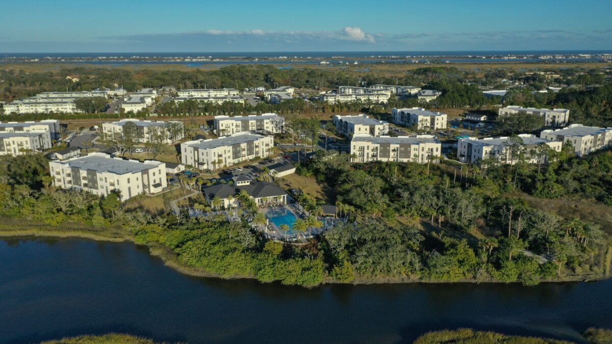 aerial image of Flagler Crossing in St. Augustine Florida